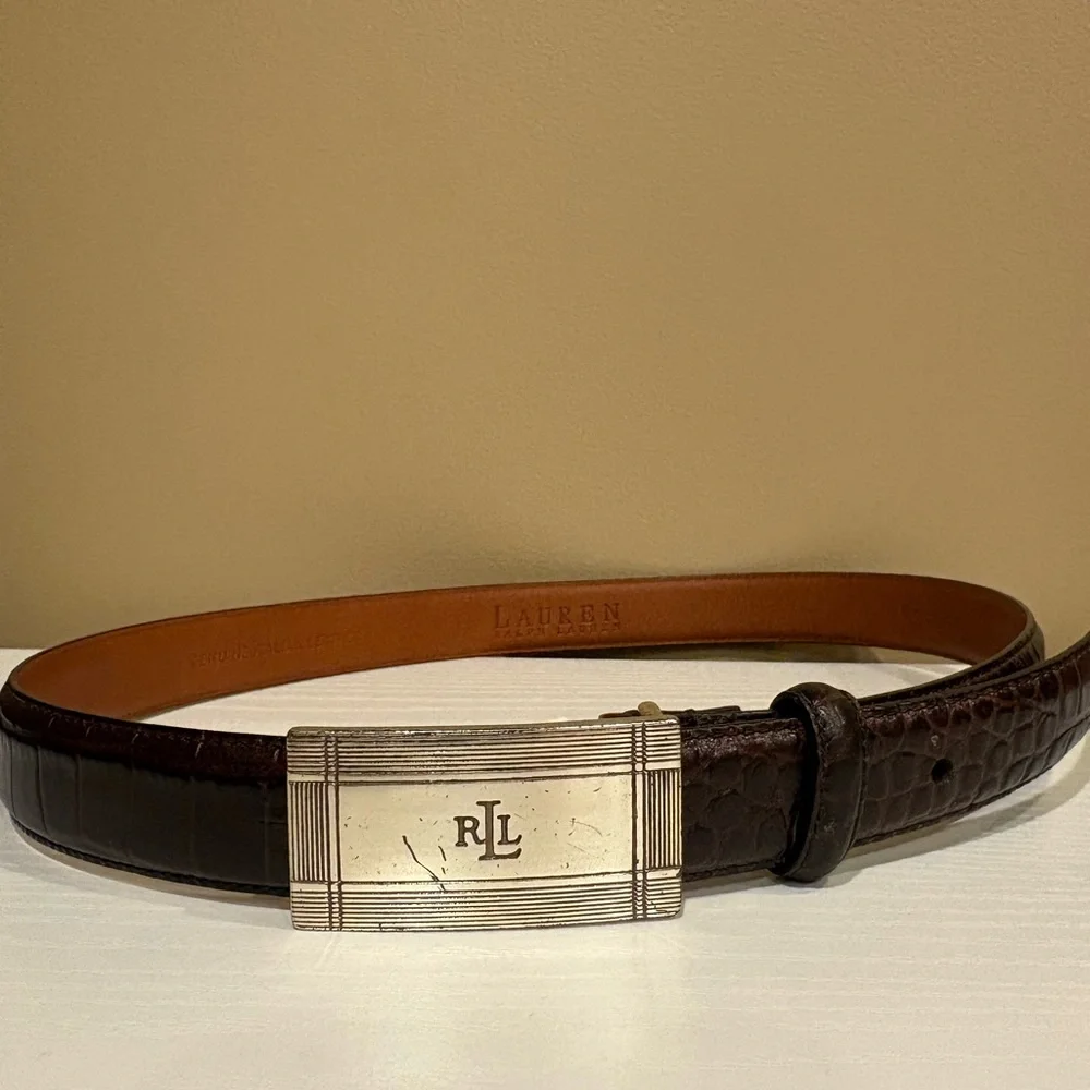 Lauren, Ralph Lauren croc embossed men's belt size small - Picture 5 of 5